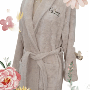 Peignoir adulte 100 % coton 500 g/m² Cyaness disponible en taupe, blanc et gris, tailles S à XXL