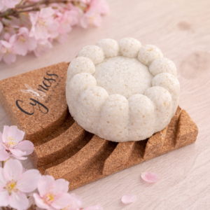 shampooing bio solide 20% lait d'ânesse frais parfum fleurs de cerisier aux huile d'amande douce et de jojoba