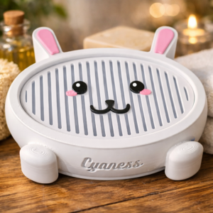 Porte-savon écologique lapin 10x15 cm en fécule de maïs – Accessoire salle de bain zéro déchet | Cyaness